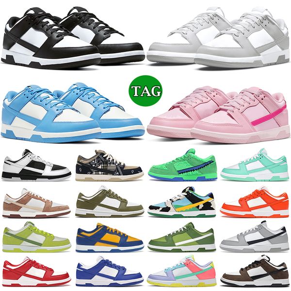 

2023 shoes for men women flat sneakers low panda white black grey fog triple pink unc syracuse reverse medium olive gai mens casual trainers