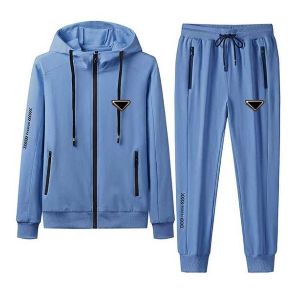 

23new men's tracksuits hoodie sets sweatshirts and pants designer jumpers suits spring autumn with letters budge black blue 71wb, Gray