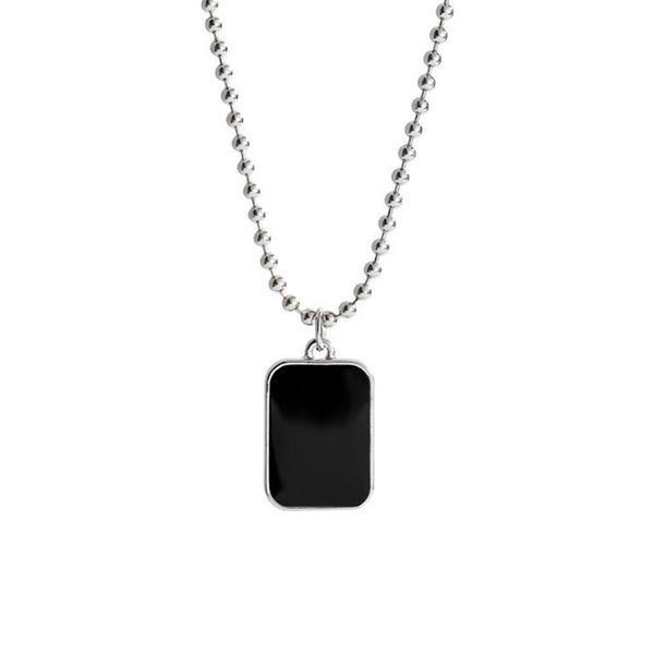 

simple geometric square rectangle nimble lucky love heart mother's day pendant necklace valentine's day family friends woman girl, Silver