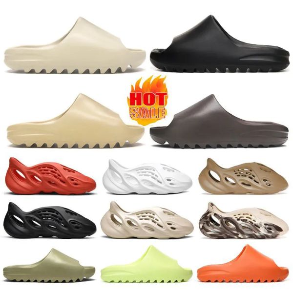 

with box yeezzys designer slippers slides sliders foam runners sandals men women designers sneakers sandal shoe desert sand white black f pr