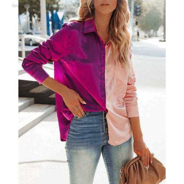 

women's blouses & shirts womens fashion pastel color long sleeve lapel casual versatile shirt waist retraction streetwear daily clothes, White