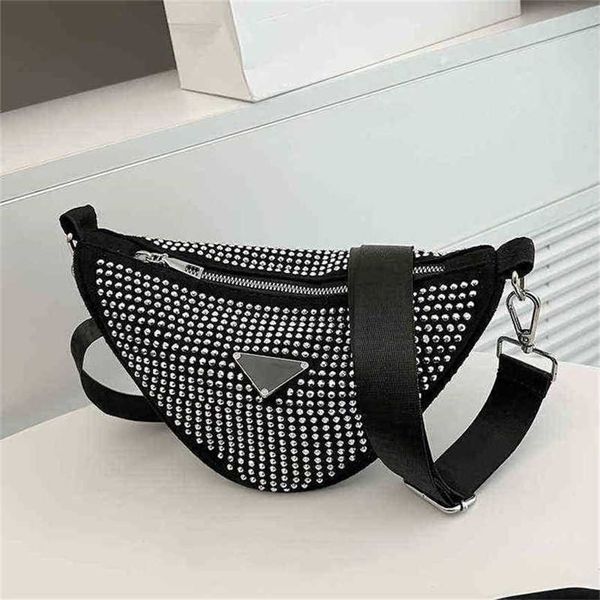 

handbag 2023 fashion women's bag leather quality handbag rhinestone triangle flash shoulder messenger portable geometric women's b