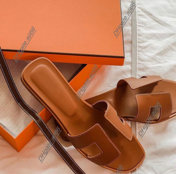 

luxury designer slide for woman shoe flat man oran slipper sandal leather summer swimming pool soft sole beach outdoor h letter drag women o, Black
