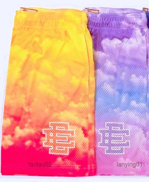 

2023 fashion rainbow ee eric emanuel shorts designer two deep side hem pockets polyester mesh swim beach mens7afd, White;black