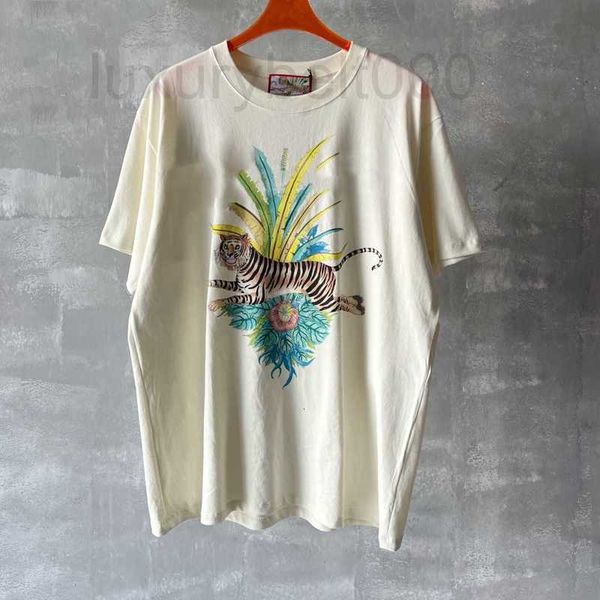 

men's t-shirts designer new luxury fashion tiger feather print t shirts for men women tees shirt mens summer streetwear clothing crew n, White;black