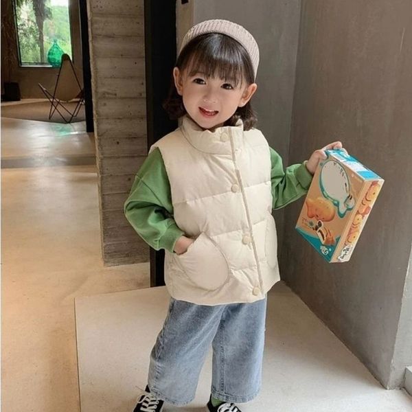 

waistcoat child down cotton vest autumn winter out wear foreign style boys girls thick warm baby all match 230313, Camo
