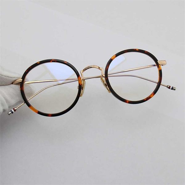 

sunglasses 2023 new tb round glasses tb906 men's and women's net red the same medium gold eyeglasses frame, White;black
