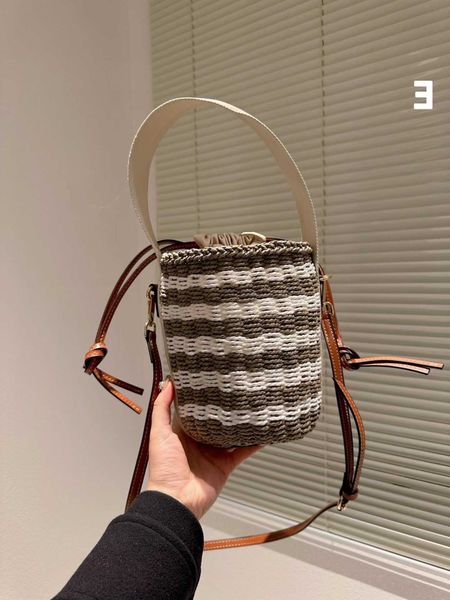 

woody designer tote bag fashion women's new straw vegetable basket messenger handheld shoulder casual versatile makeup c ndzo, Black;red