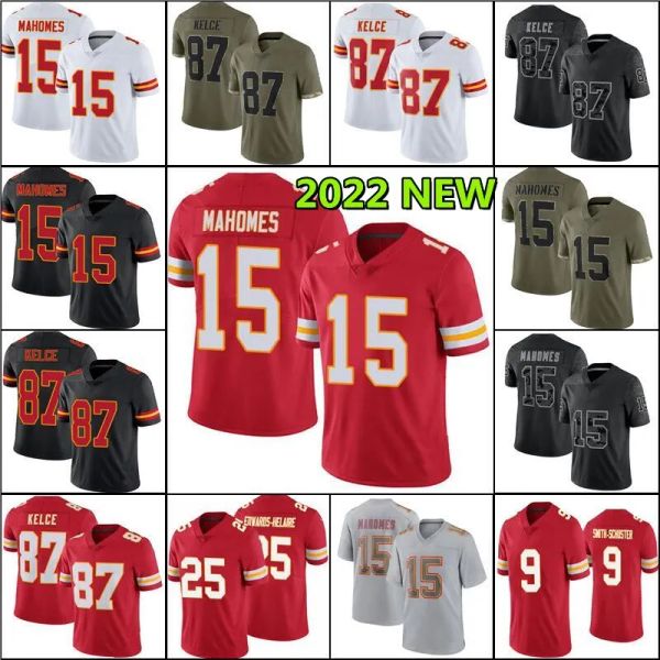 

custom patrick mahomes football jersey kansases city chiefes travis kelce isaih pacheco jerick mckinnon valdes scantling jerseys nick bolton, Black;red