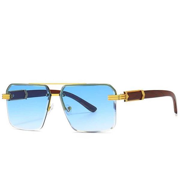 

sunglasses 2023 new 3357 metal half-frame cut edge color gradient sunglasses personalized shades, White;black