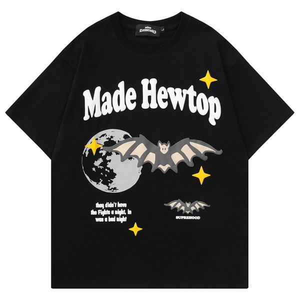 

2023 hip hop men's plus tees letter foaming print t shirts loose gothic shirts fashion, Black;brown