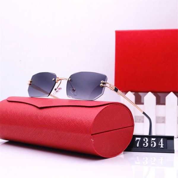 

sunglasses 2023 new overseas outer men's and women's square frameless fashion glasses, White;black