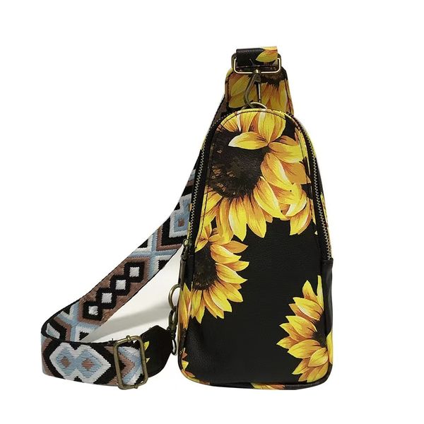 

waist bags sunflower funny pack pu leather hip bagfashion multifunctional pouch for phone shopping holder chest packs sling bag 230313