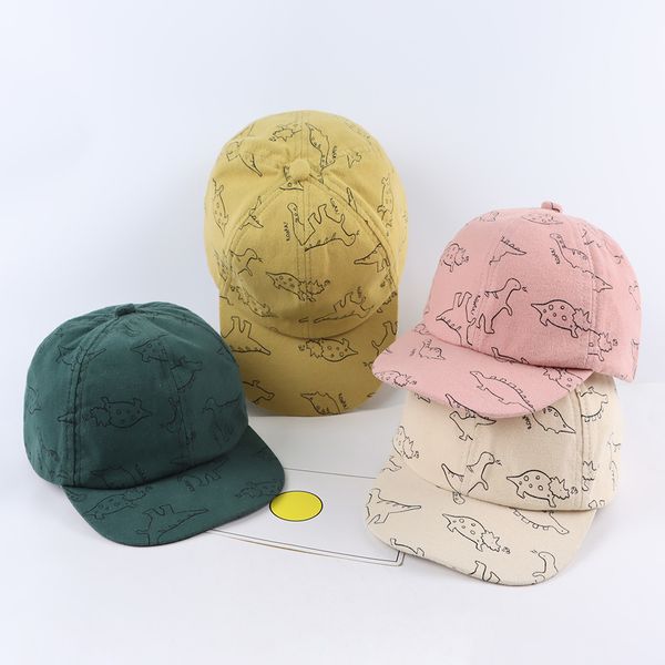 

caps hats baseball hat summer kids boys cartoon dinosaur children outdoor fashion girls hip-hop hat spring baseball cap baby boy 230313, Yellow