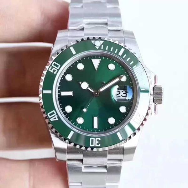 

roles submariner watch clasp mens men automatic sapphire stainless solid glidelock black ceramics bezel green face male watches, Slivery;golden