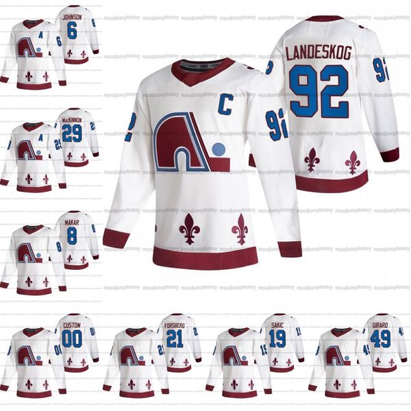 

custom colorado avalanche 2021 reverse retro jersey nathan mackinnon gabriel landeskog joe sakic arik johnson cale makar matt calvert samuel, Black;red