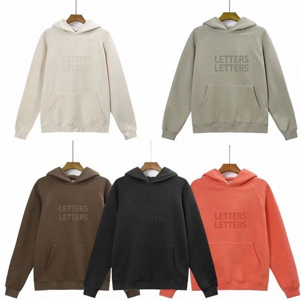 

designer mens hoodies men sweatshirts long sleeve clover print hooded letter causal hoody clothing d3iz#, Black