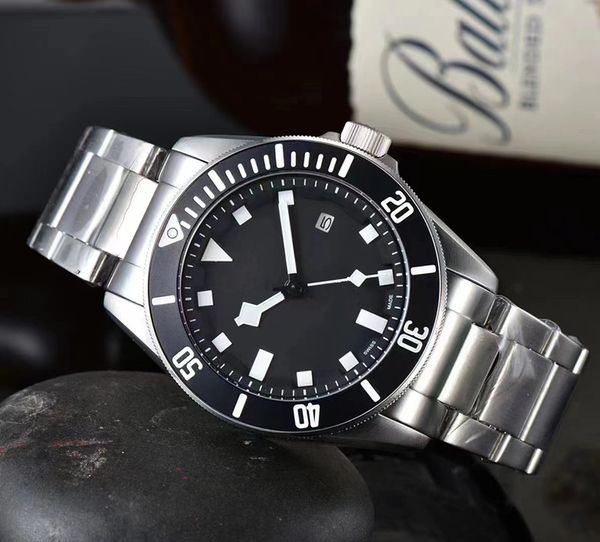 

popular men's watch 41mm automatic mechanical watch stainless steel blue, black and white luminous watch montreux., Slivery;brown