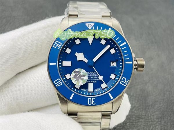 

zf 25500tn watch size 42 seagull 2824 automatic upspin movement sapphire glass mirror titanium metal watchcase montre de luxe designer watch, Slivery;golden