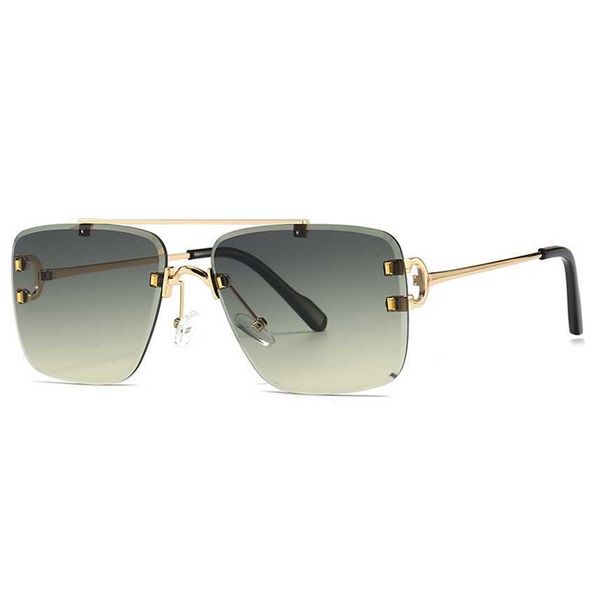 

sunglasses 2023 new 3040 fashion men's and women's square metal double beam sunglasses, White;black
