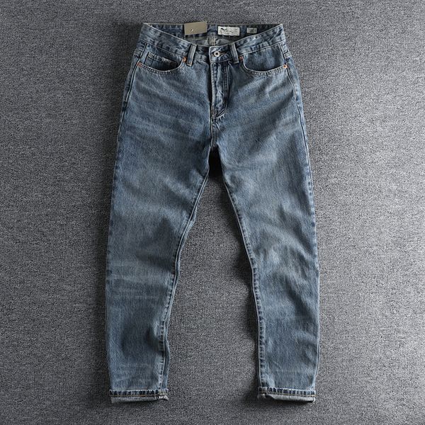 

men's jeans summer blue straight jeans men's simple fashion youth pants 971 230313