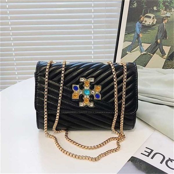 

handbag 2023 fashion women's bag leather quality handbag trend messenger summer lingge chain fashionable style armpit small square fema