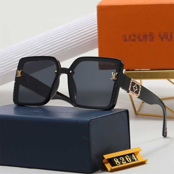 

sunglasses 2023 new large frame square sunshade women's net red tide brand anti-ultraviolet sunglasses belt, White;black