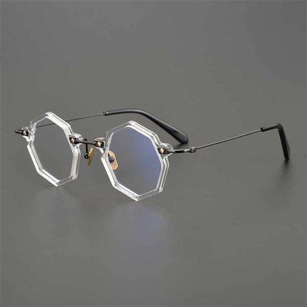 

sunglasses 2023 new japanese handmade plate multilateral republic of china style spectacle frame ultra light can be equipped with myopia but, White;black