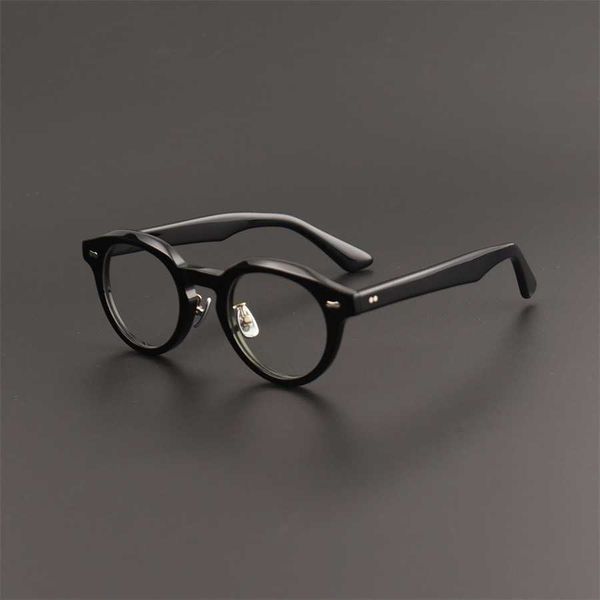 

sunglasses 2023 new japanese designer handmade plate eyeglass men's and women's round personality fashion myopia can be matched wi, White;black