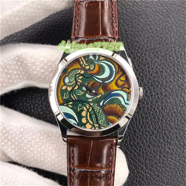 

fl factory watch to create the first true micro paint enamel technology wrist size 38.6mm5089g-061 design inspiration from portugal and sout, Slivery;golden