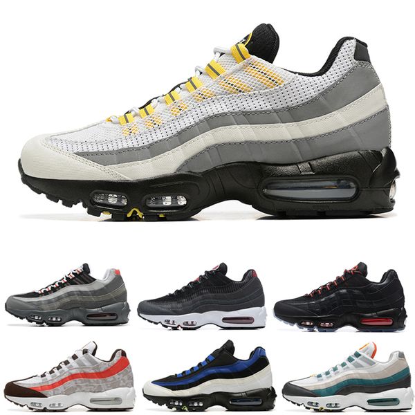 

mens 95s airmaxs running shoes 95 triple black white laser fuchsia obsidian running club p blue navy era grey orange michigan men