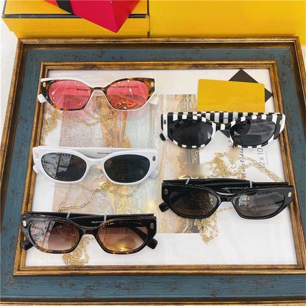 

sunglasses 2023 new f family's fashionable cat's eye star's same sunglasses fol011v1pf1fvf, White;black