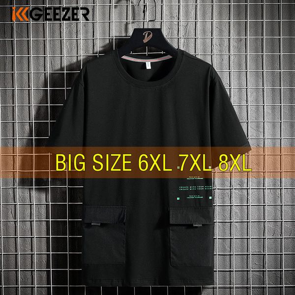 

men's t-shirts t shirt men 6xl 7xl 8xl short sleeve 95% cotton plus size black t-shirts summer tee tshirt fashion highstreet loose drop, White;black