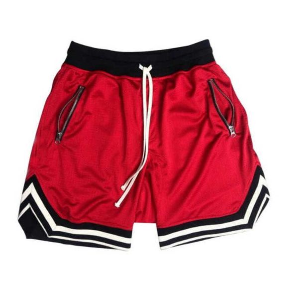 

fitness shorts men's mesh short solid color stripe design fast dry breathable fashion spring summer autumn muscle sports running basket, White;black