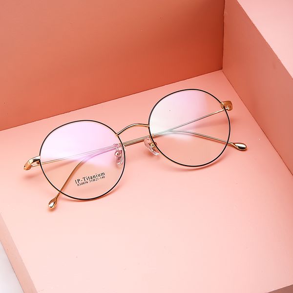

pure titanium ultra-light thin frame thin leg glasses men's and women's retro polygon korean version prescription mirror fashion p, Silver
