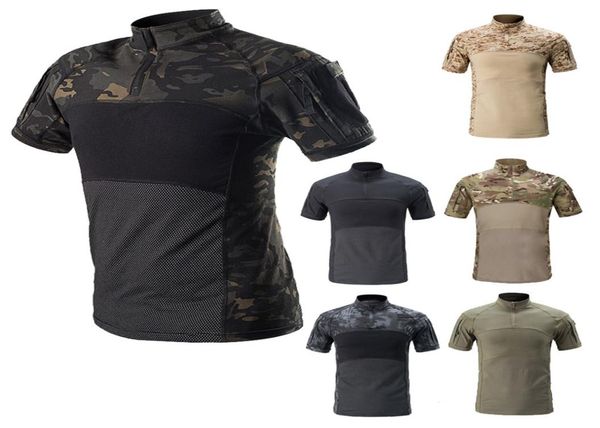 

outdoor camouflage t shirt hunting shooting us battle dress uniform tactical bdu army combat clothing camo shirt no050145435968, Black;green