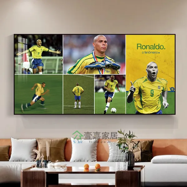 

soccer star sofa background wall bedroom creative painting