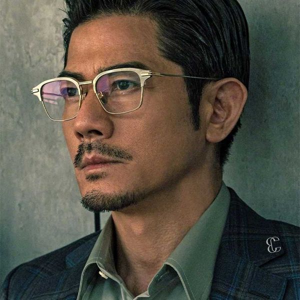 

sunglasses 2023 new guo fucheng's same glasses dita142 big face box film insider business lens frame pure titanium male, White;black