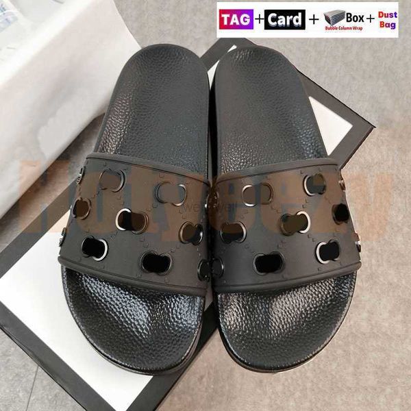 

fashion mens designer slippers womens slides sandals luxury shoes women sneakers sandal summer beach slide flat with box flower leather, Black