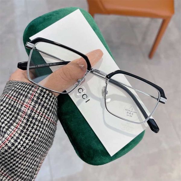 

sunglasses 2023 new zs52062 square tiktok small face men's anti blue light eyebrow half frame glasses eyes, White;black