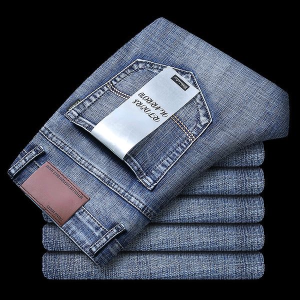 

men's jeans mens jeans spring autumn men's smart jeans men classic jeans business fashion straight regular blue stretch denim trou