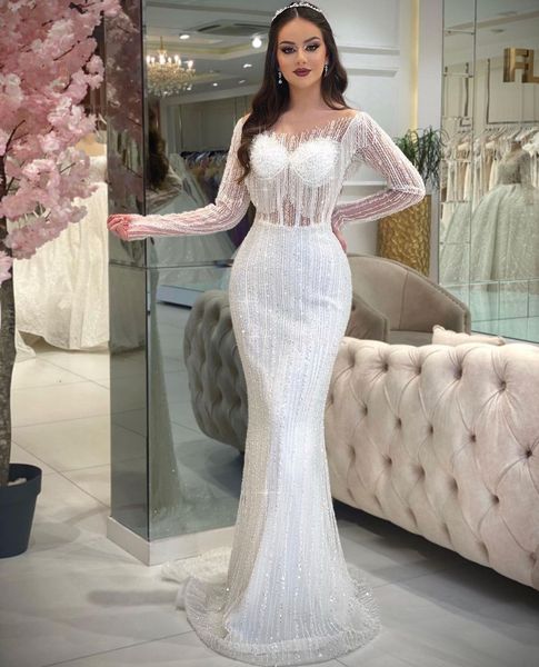 

luxury mermaid prom dresses long sleeves v neck tassel appliques sequins floor length celebrity 3d lace hollow evening dress bridal gowns pl, Black