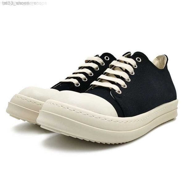 

men's rick casual shoes low canvas women's sneakers lace up ro owens male sneakers