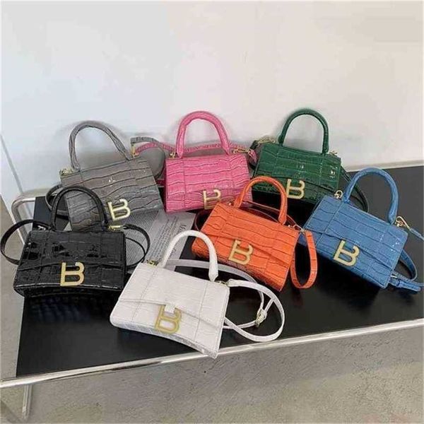 

handbag 2023 fashion women's bag leather quality handbag solid color leisure span oblique cross crocodile pattern temperament bag