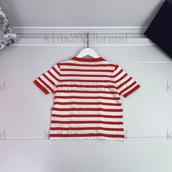 

2023ss fashion children red stripe cotton t-shirt luxury boys outfit kids high-end t-shirts summer designer tees round neck cotton eco-frie, Blue