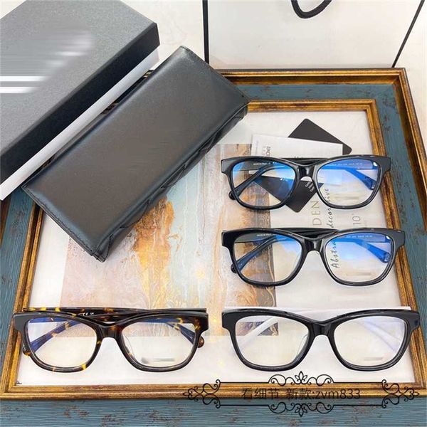 

sunglasses 2023 new xiaoxiang plain same thin face box glasses frame ins letter leg can be matched with short-sighted woman ch3443, White;black