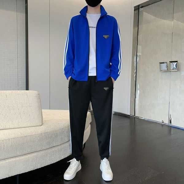 

men's tracksuits mens sports suit designer jacket pants two piece combed cotton fabric women's suit couple outdoor sportswear aqr0, Gray