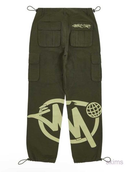 

23ss men's pants waist straight embroidery joggers women baggy vintage harajuku y2k cargo fashion streetwear pockets, Black
