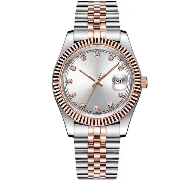 

ladies watches rose gold 36 41mm date-just automatic mechanical bezel stainless steel lovers sapphire folding buckle luxury brand 213h, Slivery;brown