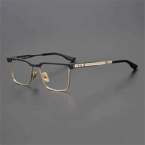 

sunglasses 2023 new japanese handmade ultra-light pure titanium large anti-blue myopia glasses frame, White;black